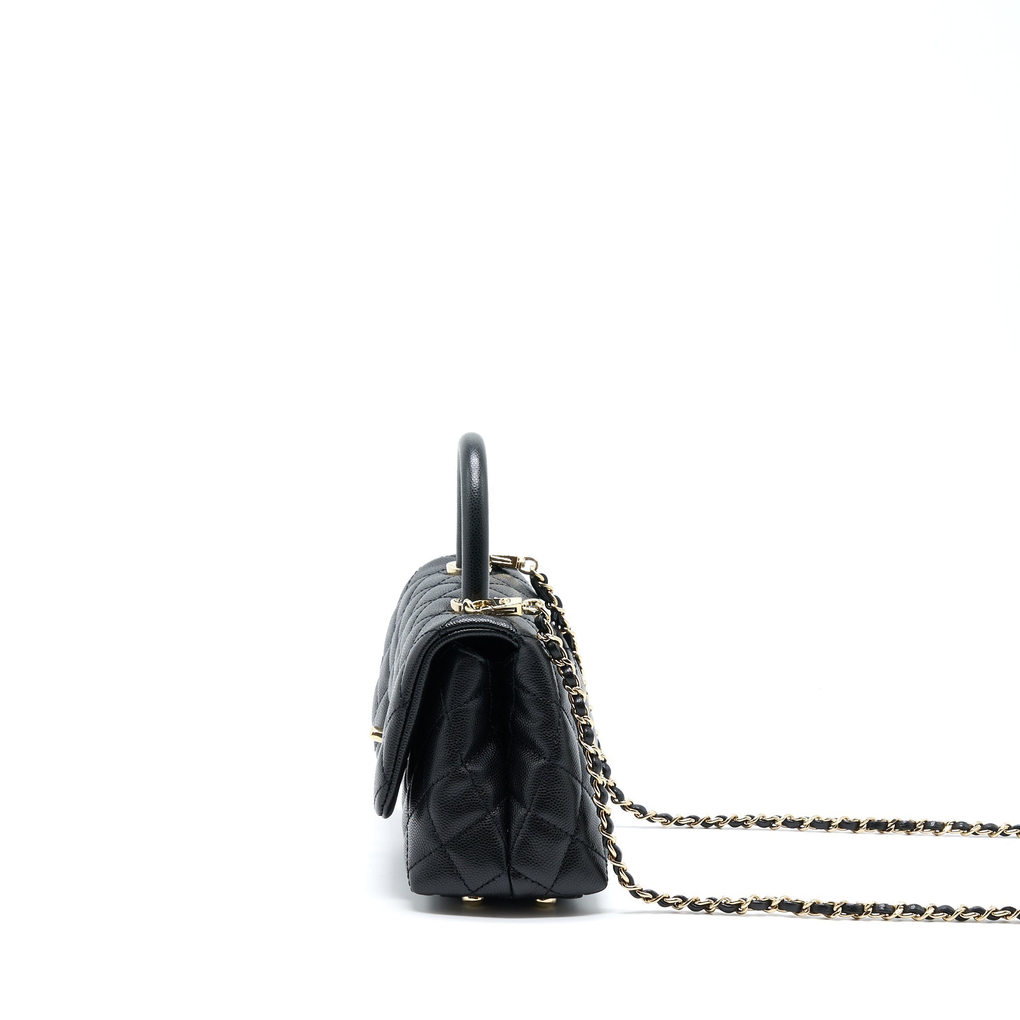 CHANEL MINI COCO HANDLE CAVIAR BLACK LGHW