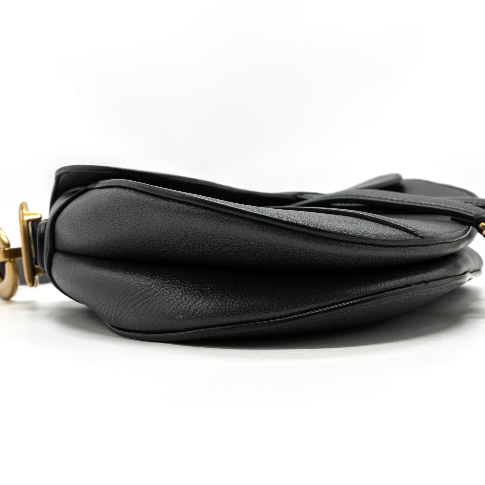 DIOR MEDIUM SADDLE BAG GOATSKIN DARK GREY GHW