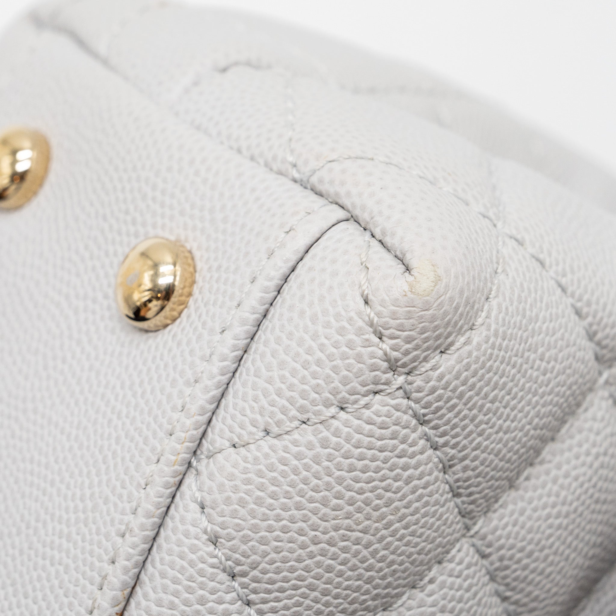CHANEL SMALL COCO HANDLE CAVIAR LIGHT GREY LGHW