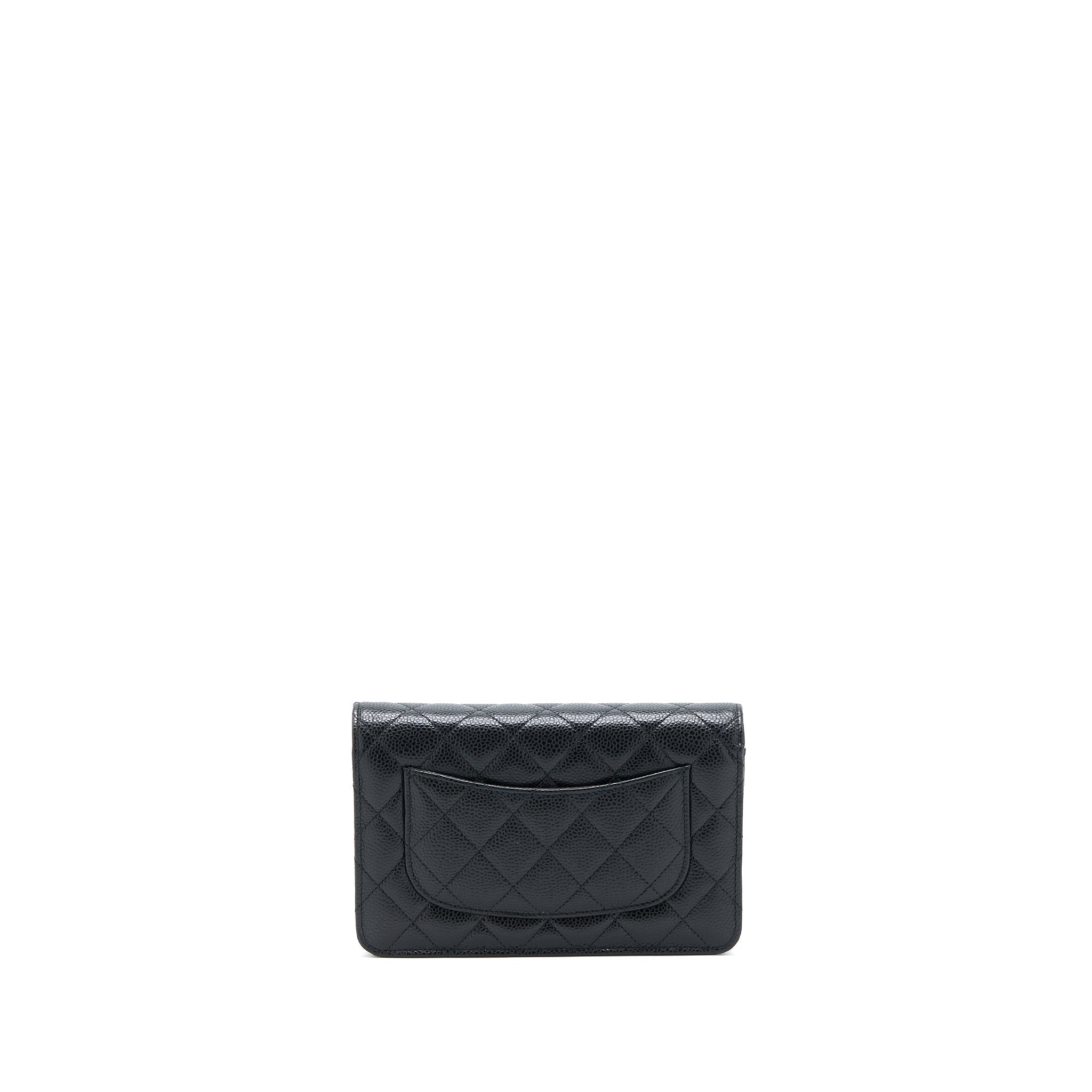 CHANEL CLASSIC WALLET ON CHAIN CAVIAR BLACK GHW (MICROCHIP)