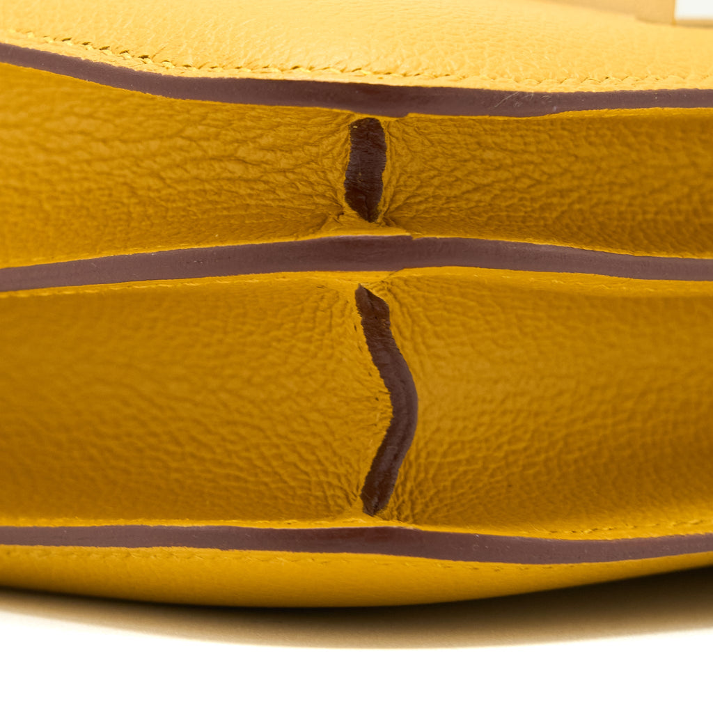 Hermes Constance Mini Evercolor Jaune Amber/Rose Lipstick SHW