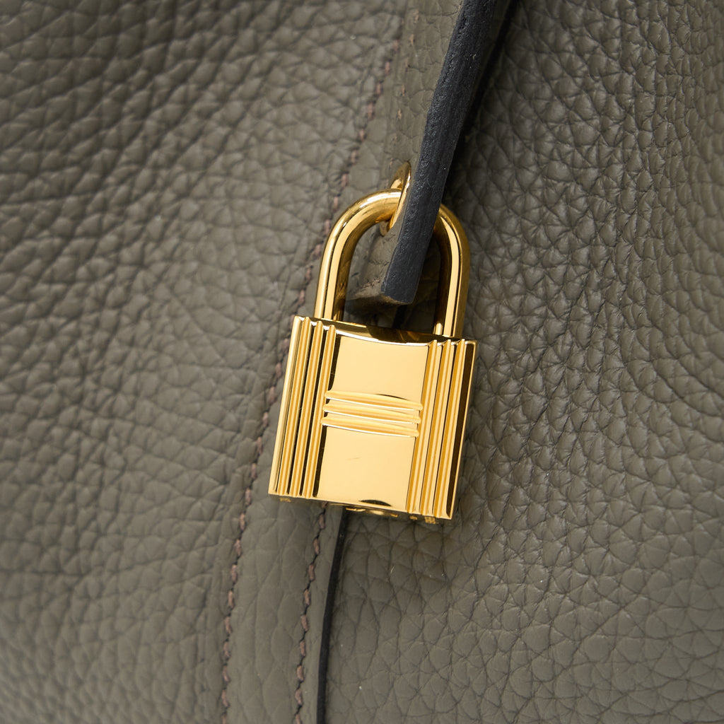 Hermes Picotin 22 Lock Bag Clemence Gris Etain GHW
