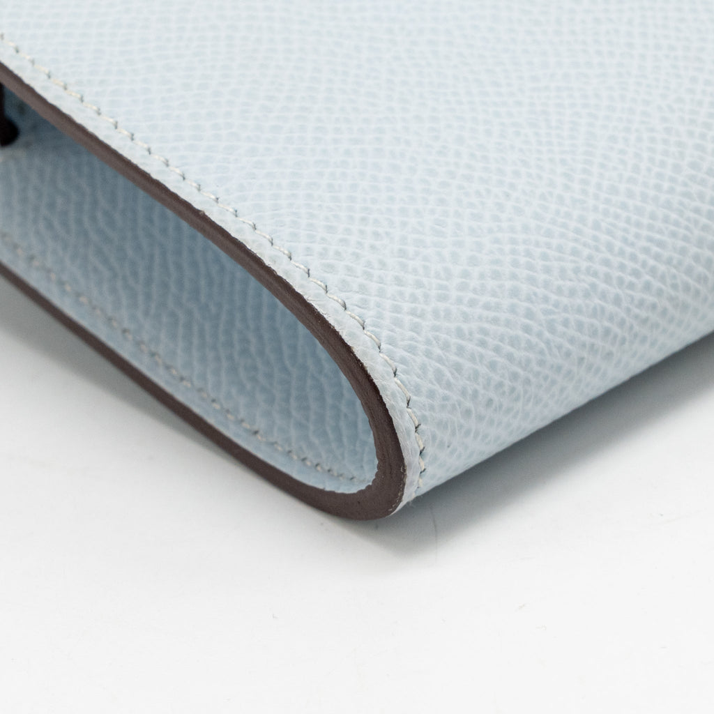 Hermes Classic Kelly to Go Epsom Blue Brume GHW