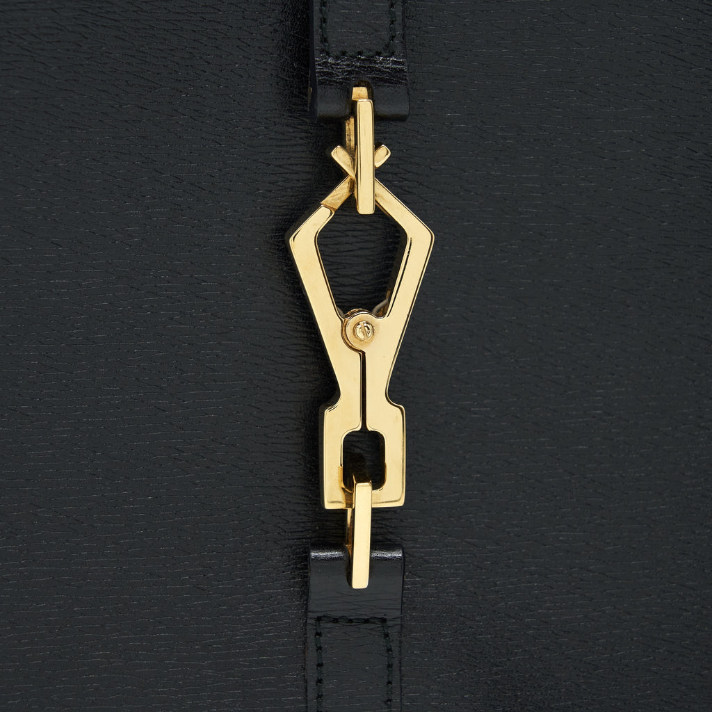 GUCCI VINTAGE JACKIE WITH BAMBOO HANDLE BLACK GHW