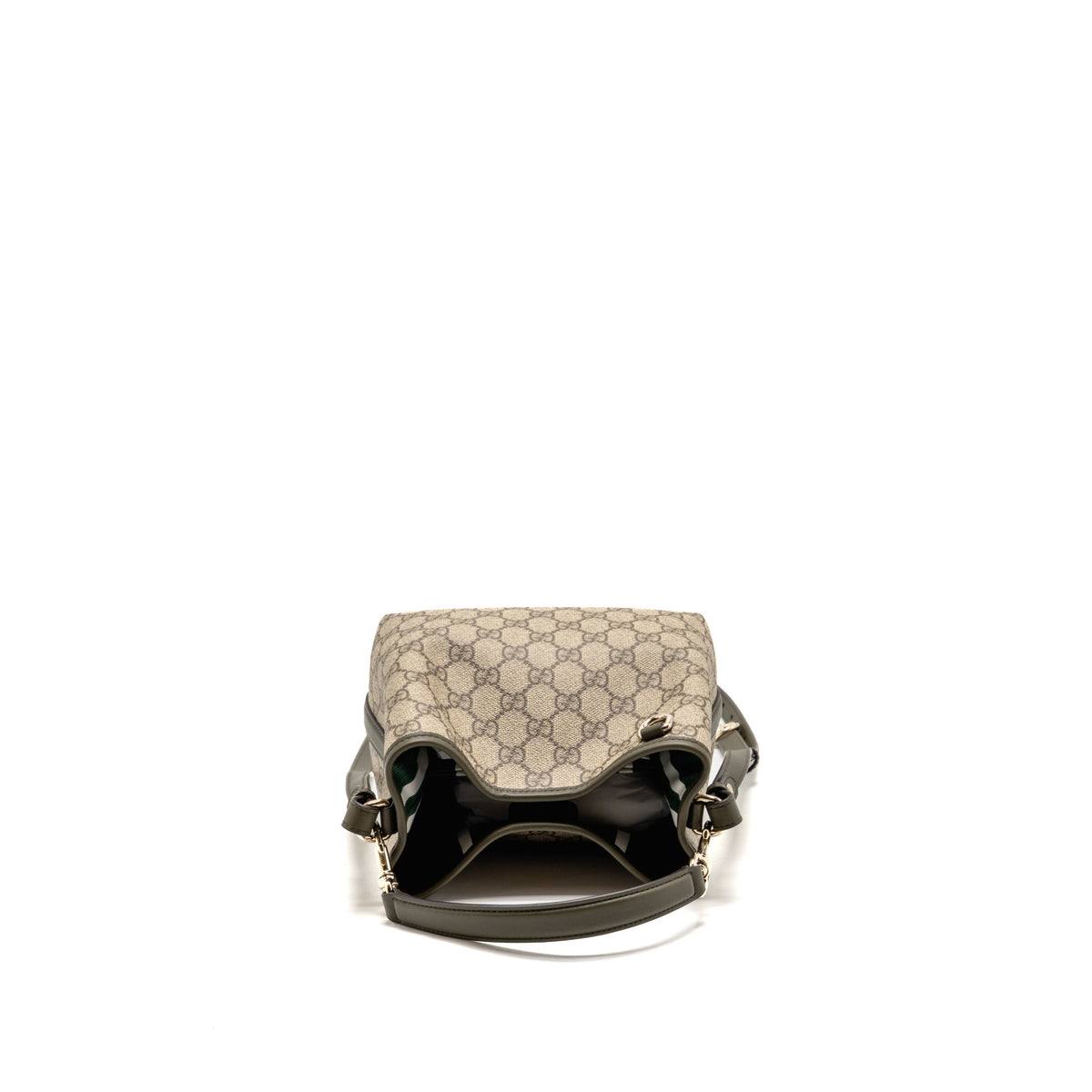 Gucci Small GG Emblem Bucket Bag GG Supreme Canvas/Leather Beige/Khaki LGHW