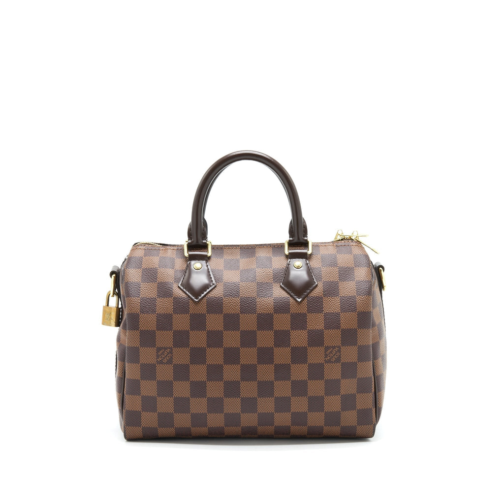 LOUIS VUITTON SPEEDY 25 DAMIER EBENE WITH STRAP