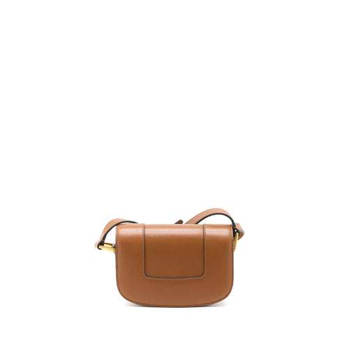 VALENTINO SMALL SUPERVEE CROSSBODY BAG CALFSKIN BROWN GHW