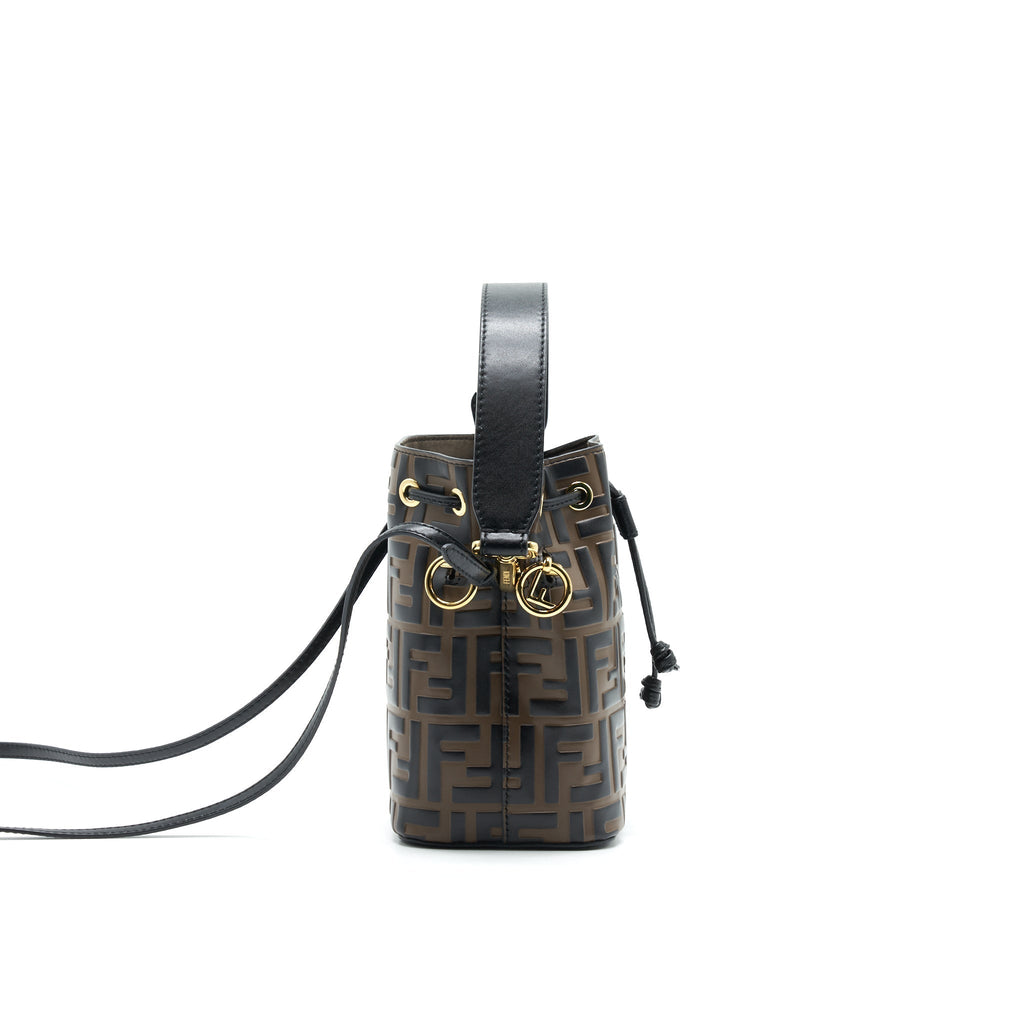 FENDI MON TRESOR MINI BUCKET BAG BROWN
