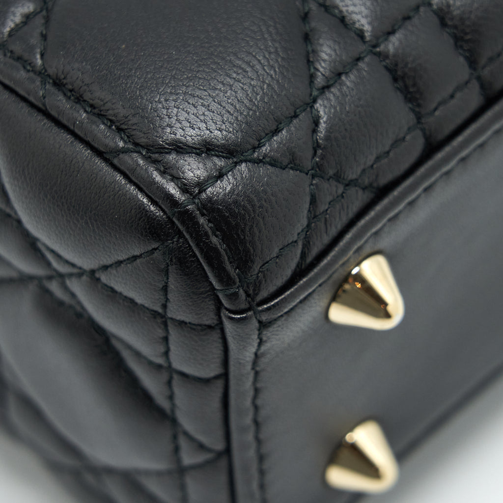 DIOR LADY DIOR SMALL MY ABC BAG LAMBSKIN BLACK LGHW