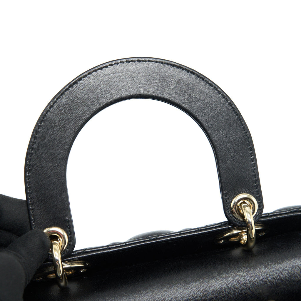 DIOR LADY DIOR SMALL MY ABC BAG LAMBSKIN BLACK LGHW