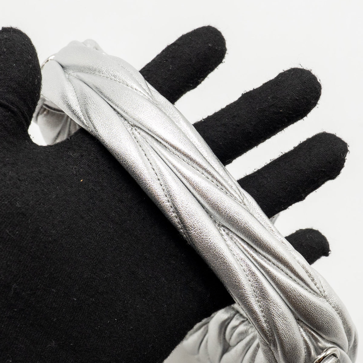Miu Miu wander hobo bag Nappa leather silver SHW