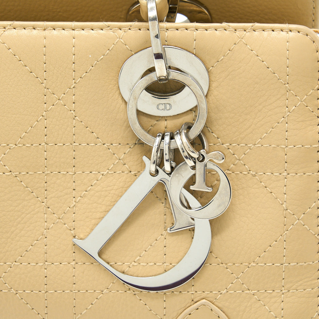 DIOR VINTAGE LADY DIOR LONG CUIR CALFSKIN BEIGE SHW