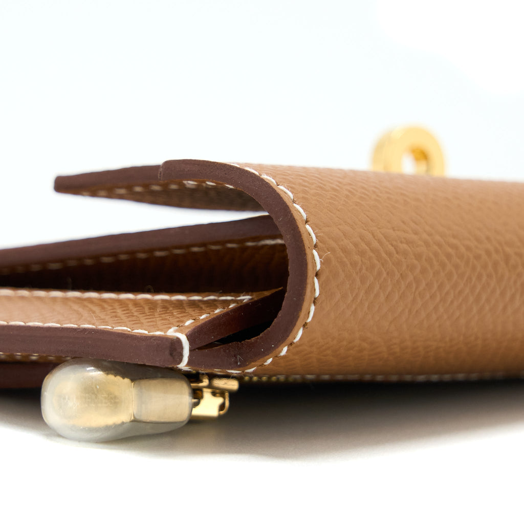 Hermes Kelly Pocket Compact Epsom Gold GHW