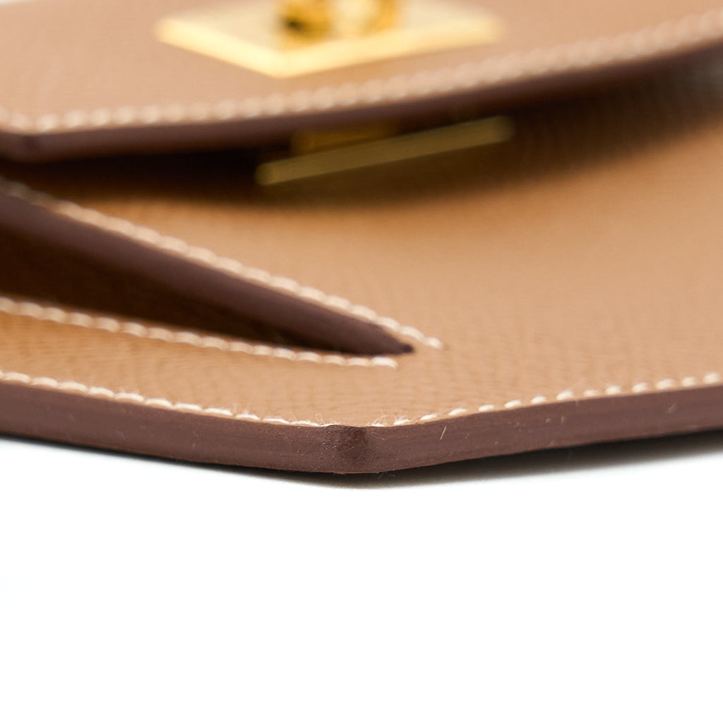 Hermes Kelly Pocket Compact Epsom Gold GHW