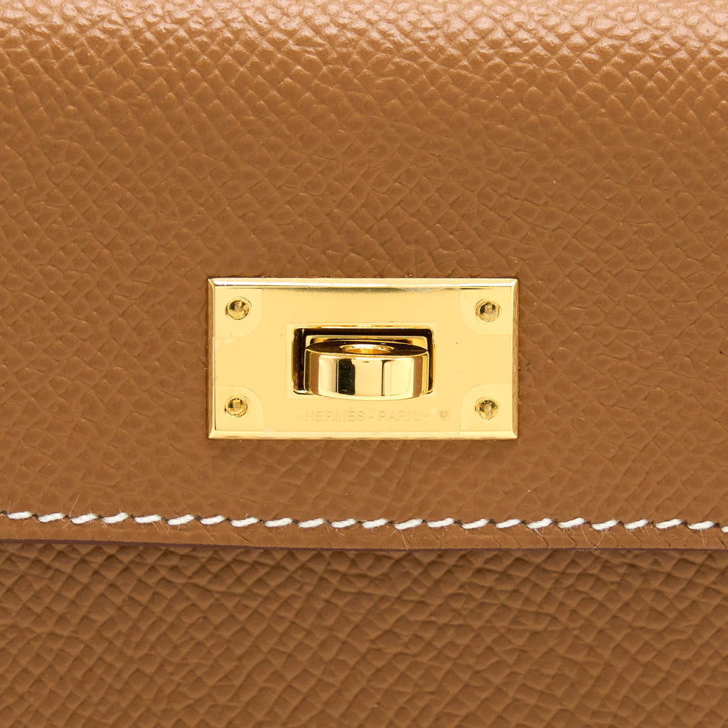 Hermes Kelly Pocket Compact Epsom Gold GHW