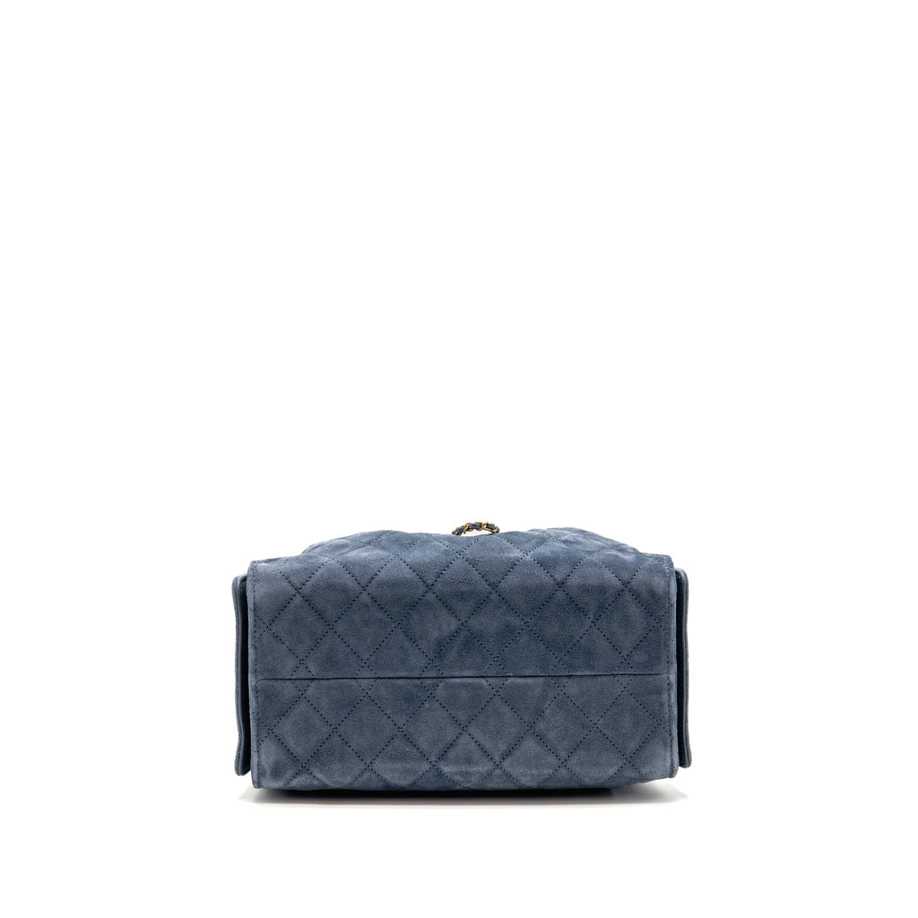 Chanel Small 25 Bag Suede Blue GHW (Microchip)