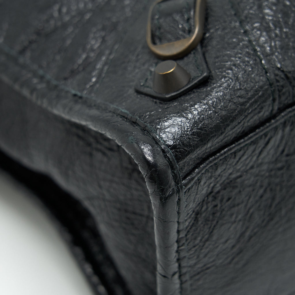 BALENCIAGA CLASSIC CITY S LEATHER TOTE BLACK