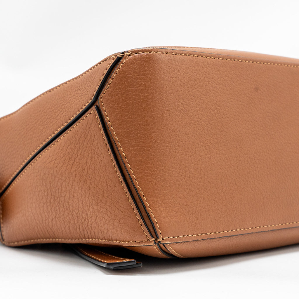 LOEWE SMALL PUZZLE BAG CALFSKIN TAN SHW
