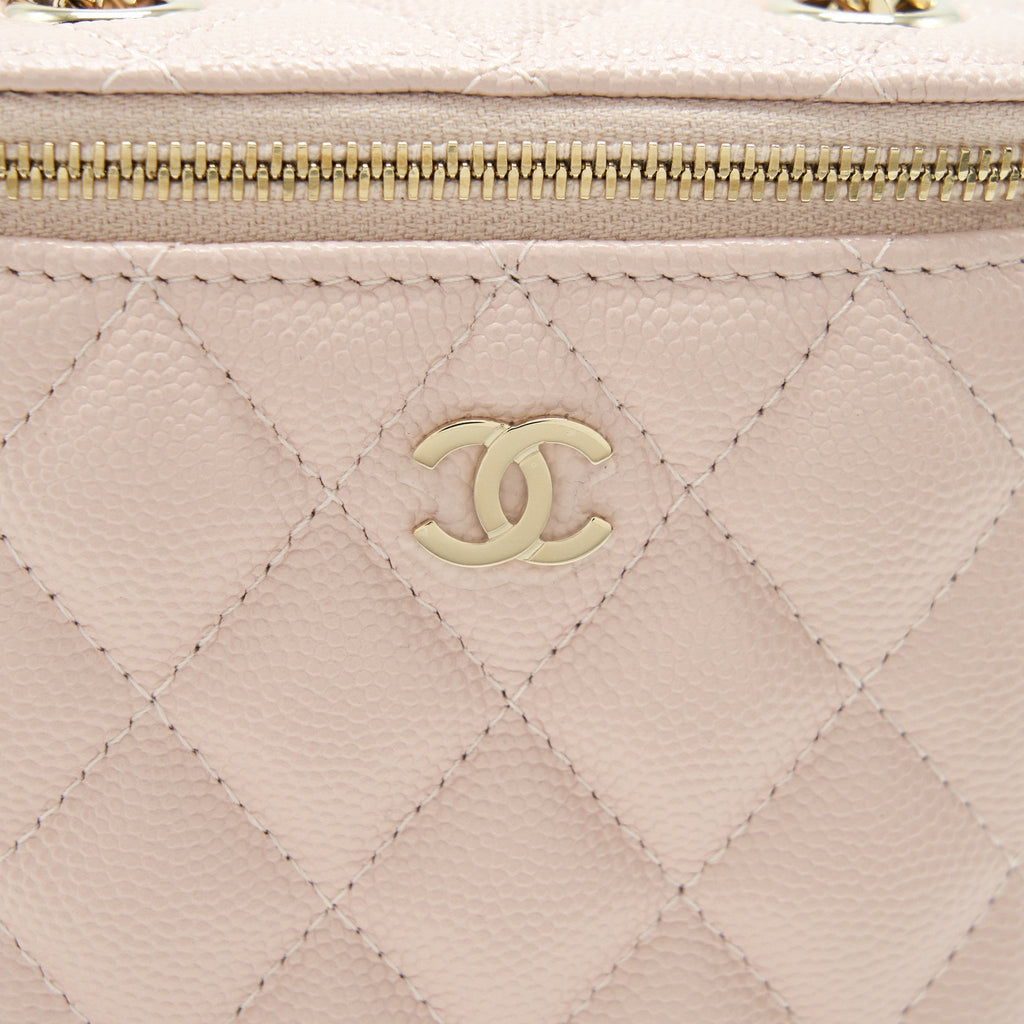 CHANEL 21C VERTICAL VANITY ON CHAIN CAVIAR LIGHT PINK LGHW