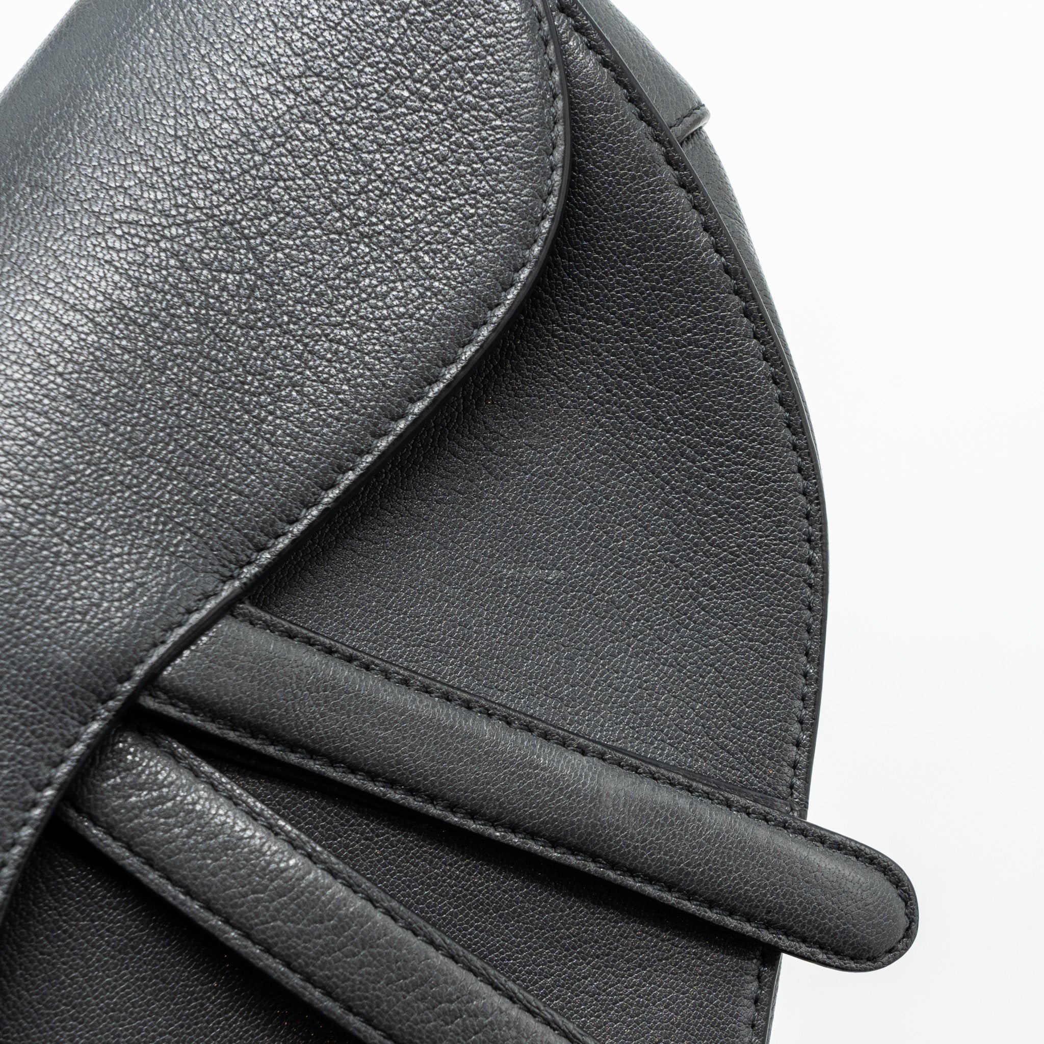 DIOR MEDIUM SADDLE BAG GOATSKIN DARK GREY GHW