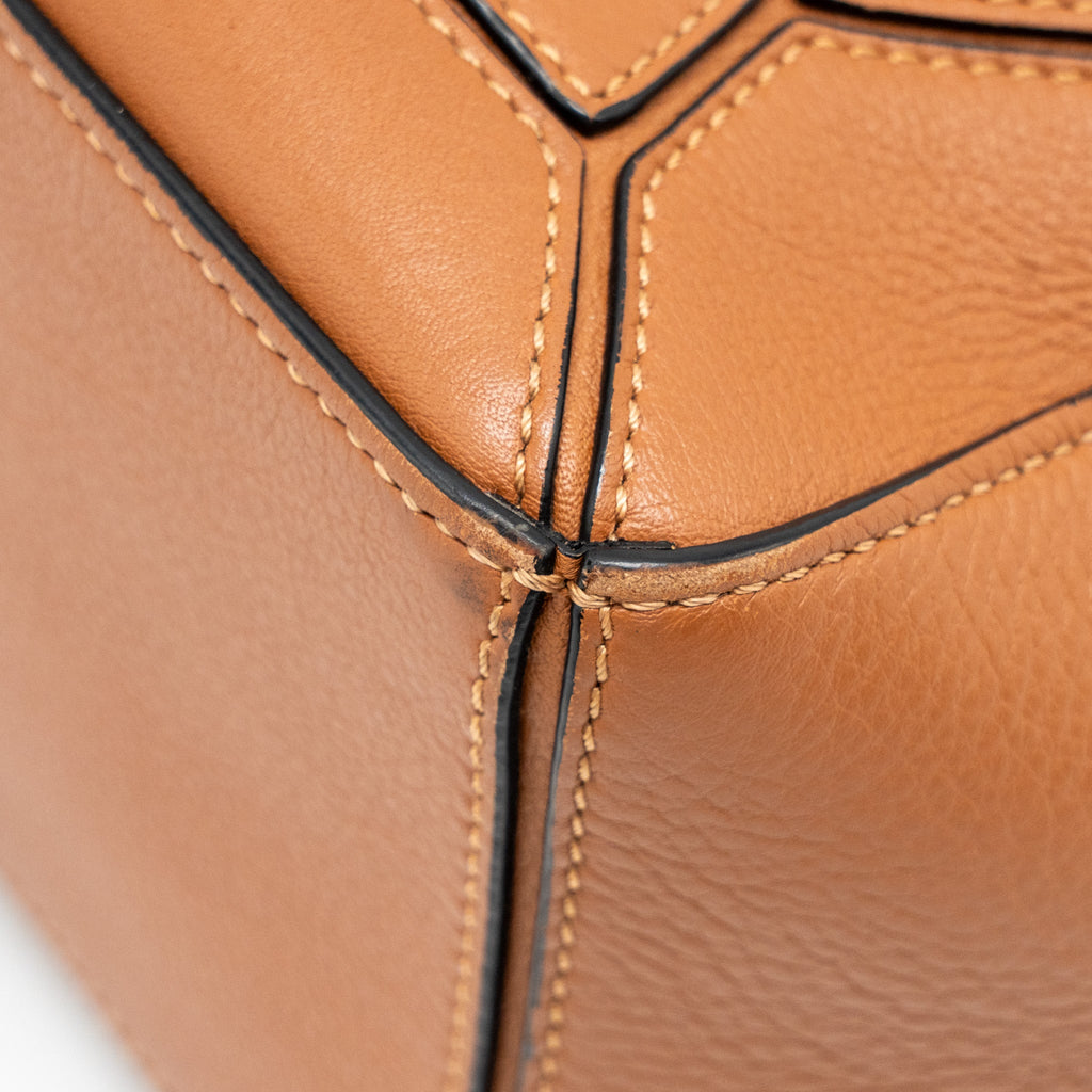 LOEWE SMALL PUZZLE BAG CALFSKIN TAN SHW