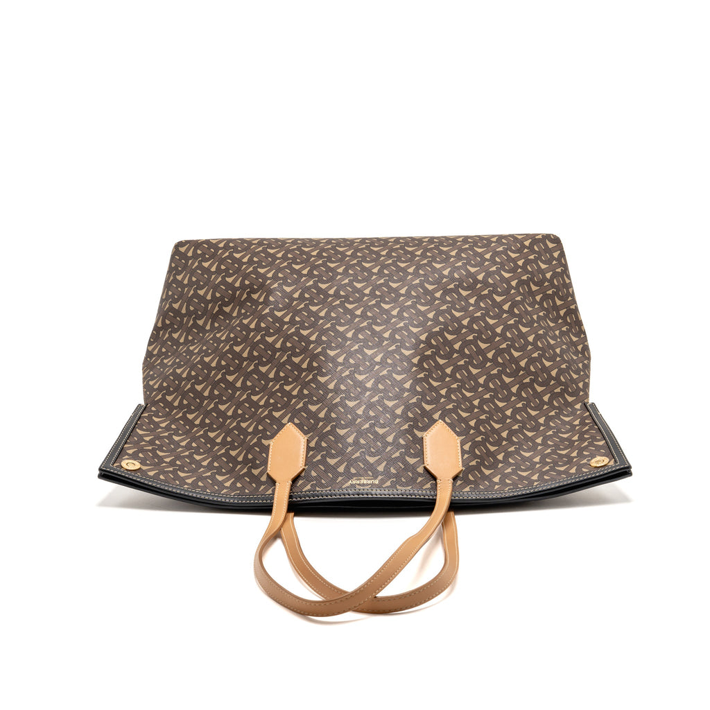 Burberry Large Society Tote Bag Monogram E-canvas Bridle Brown GHW