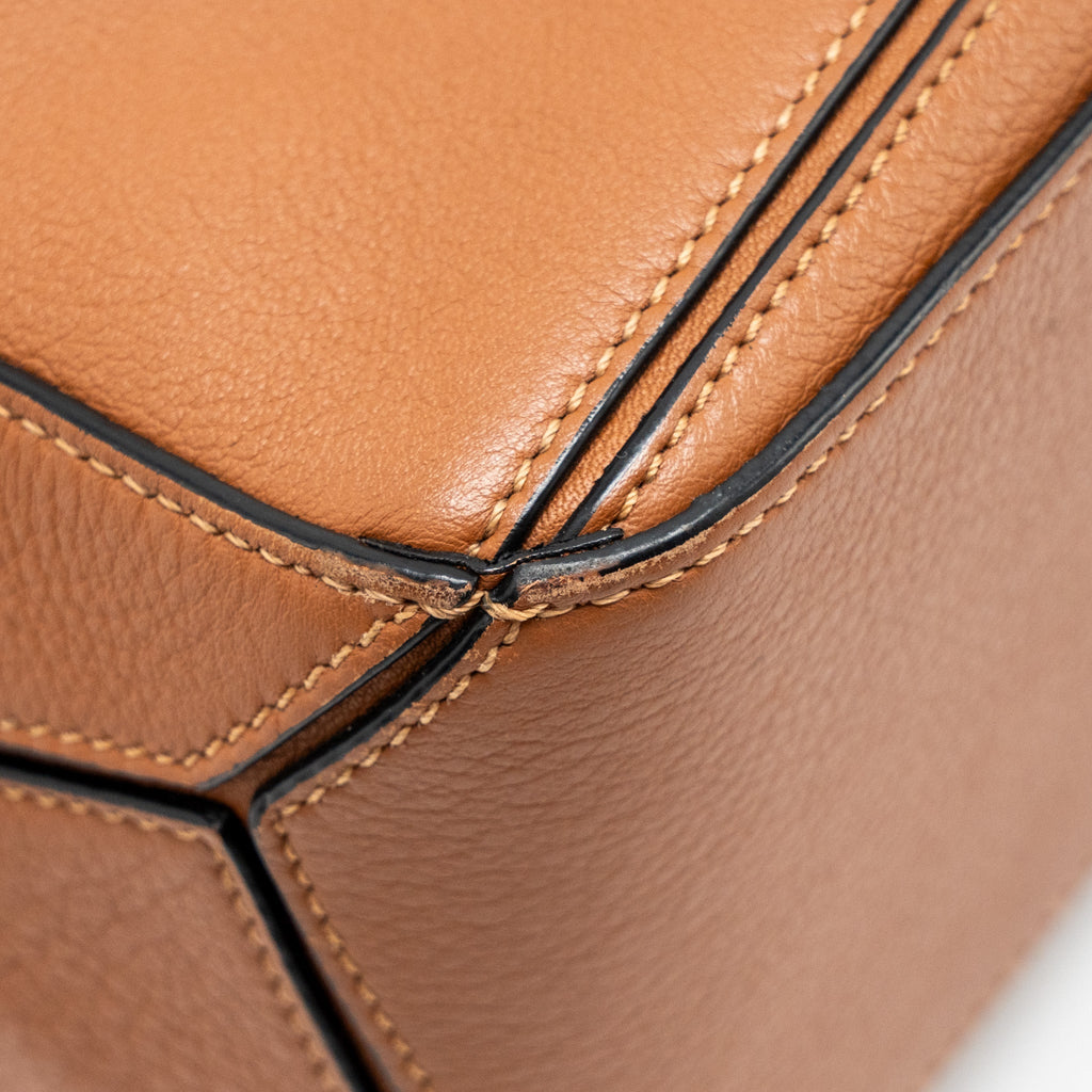 LOEWE SMALL PUZZLE BAG CALFSKIN TAN SHW