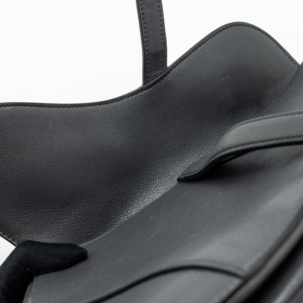 DIOR MEDIUM SADDLE BAG GOATSKIN DARK GREY GHW