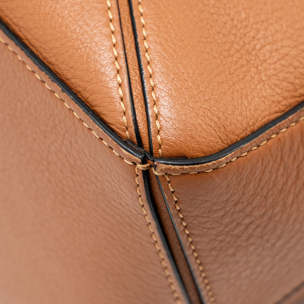 LOEWE SMALL PUZZLE BAG CALFSKIN TAN SHW