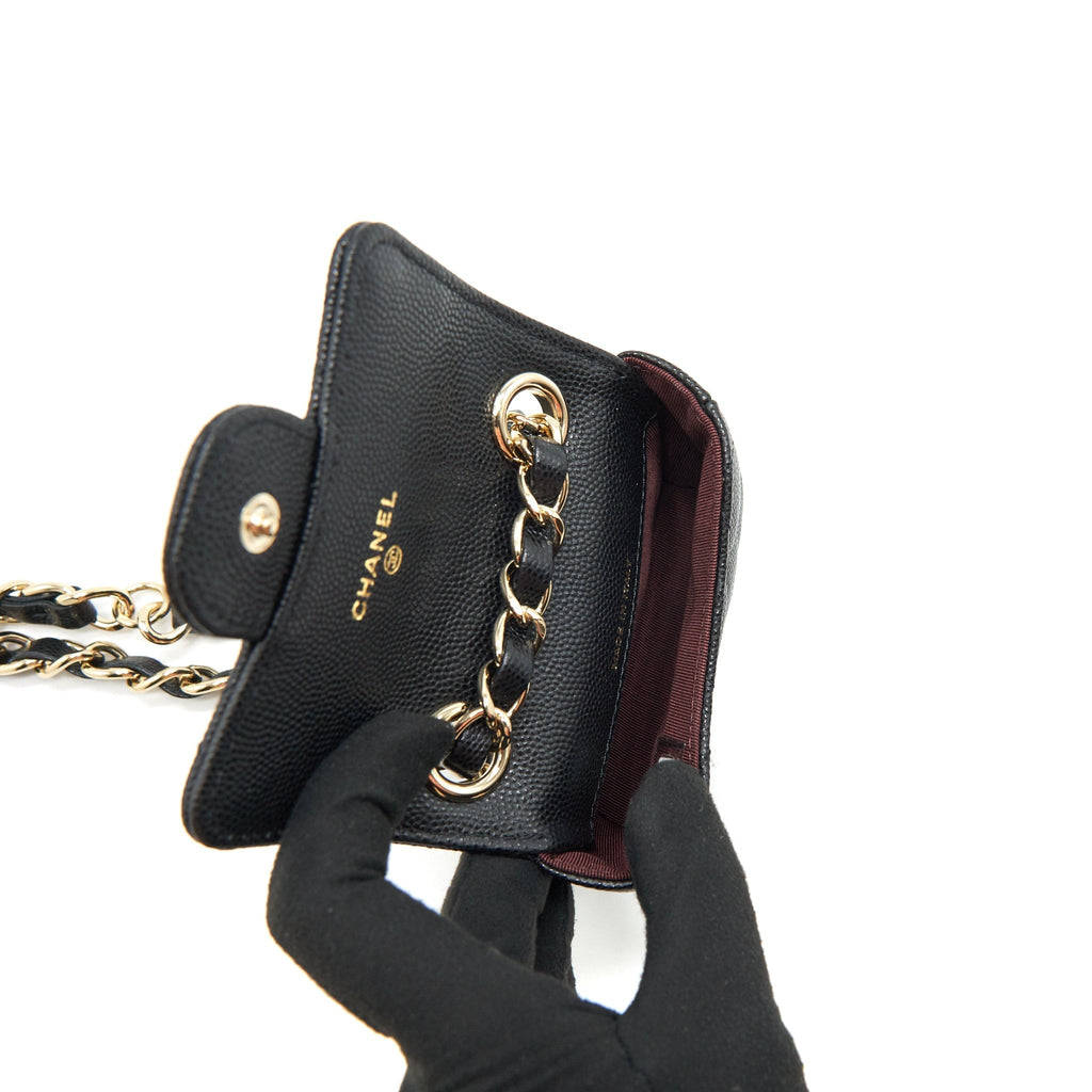 CHANEL 21B BELT BAG CAVIAR BLACK LGHW