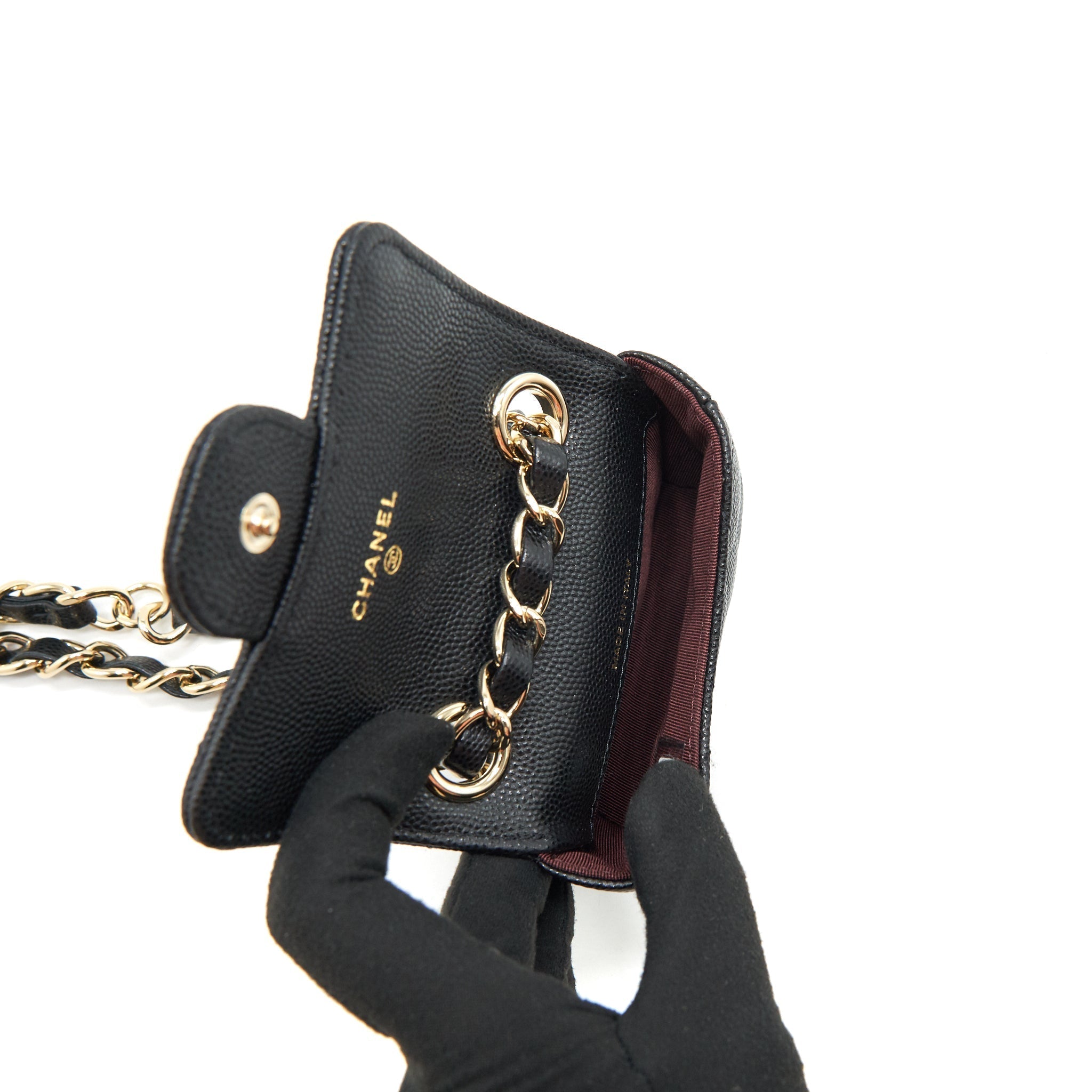 CHANEL 21B BELT BAG CAVIAR BLACK LGHW