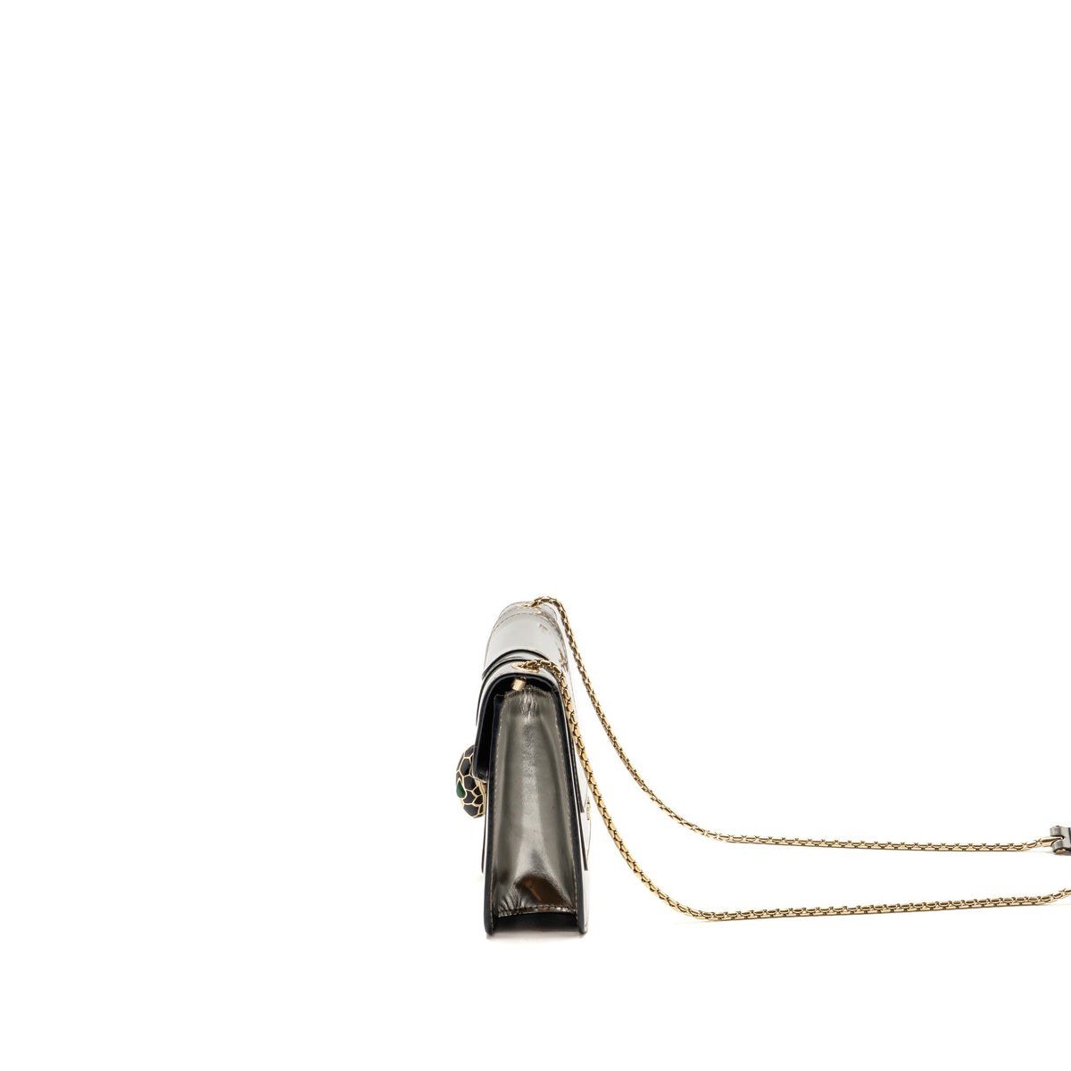 Bvlgari Serpenti Forever Flap Bag Calfskin Metallic Silver LGHW