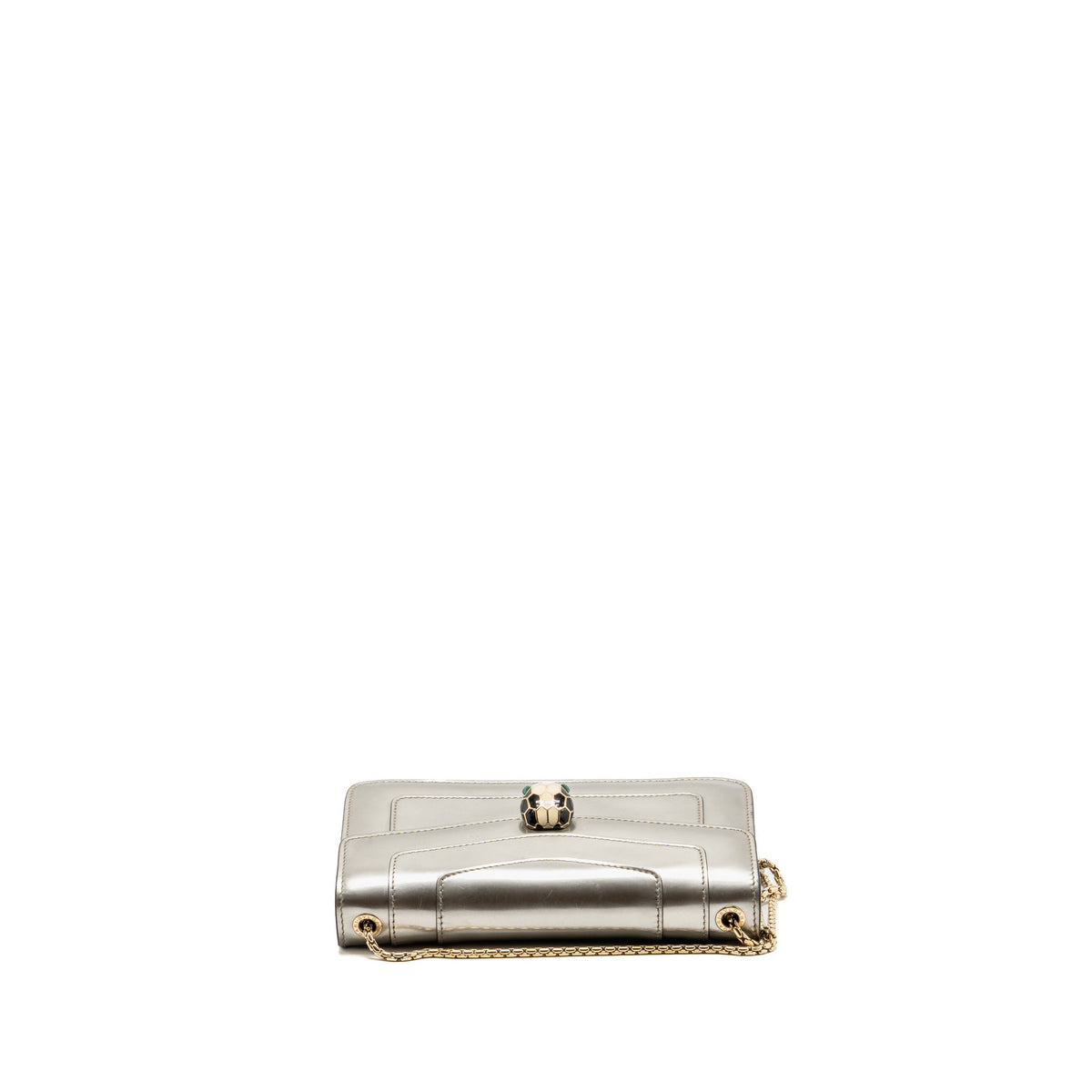 Bvlgari Serpenti Forever Flap Bag Calfskin Metallic Silver LGHW
