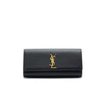 SAINT LAURENT KATE CLUTCH IN GRAIN DE POUDRE EMBOSSED LEATHER BLACK GHW