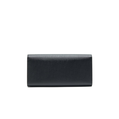 SAINT LAURENT KATE CLUTCH IN GRAIN DE POUDRE EMBOSSED LEATHER BLACK GHW