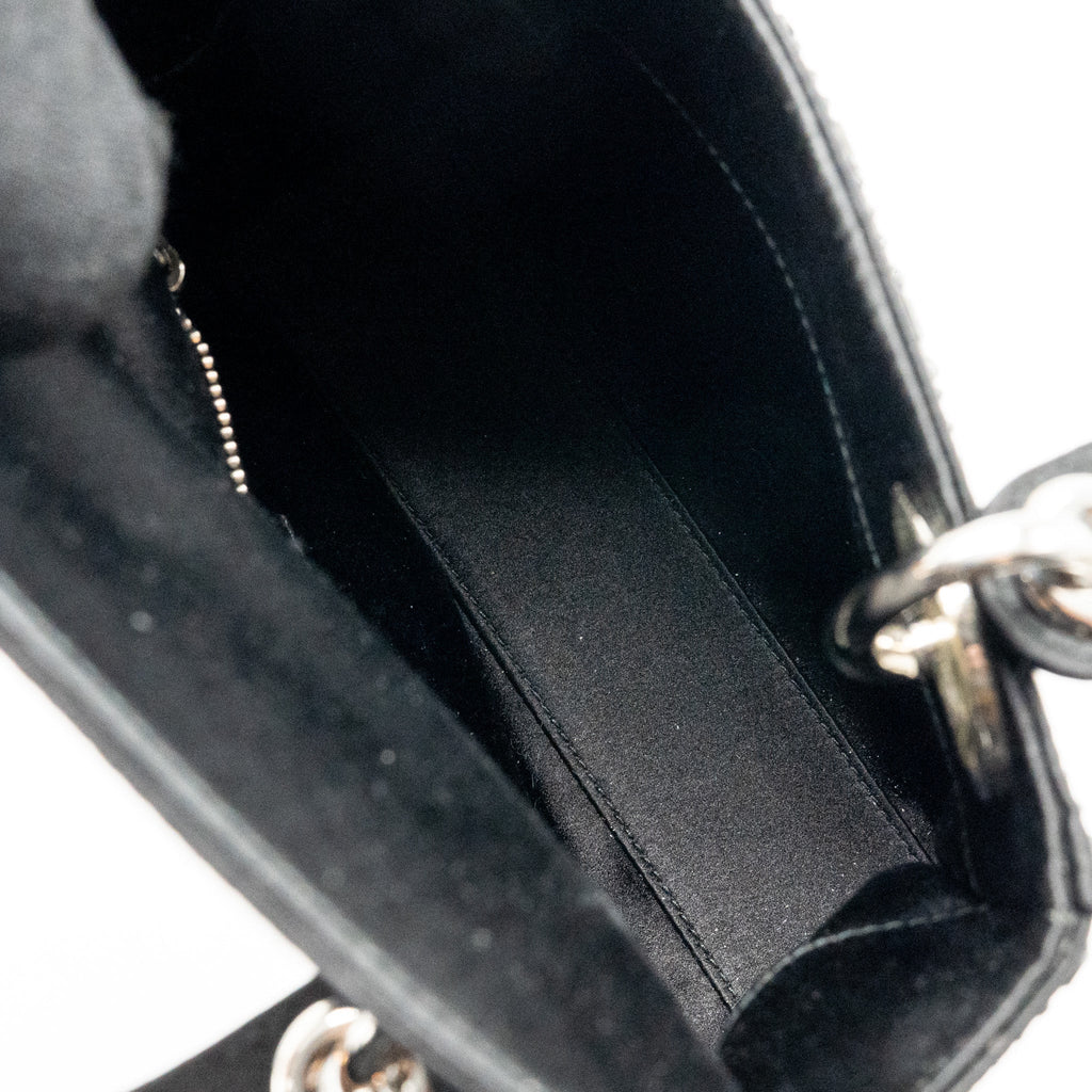 DIOR MINI LADY DIOR SATIN CRYSTAL BLACK SHW