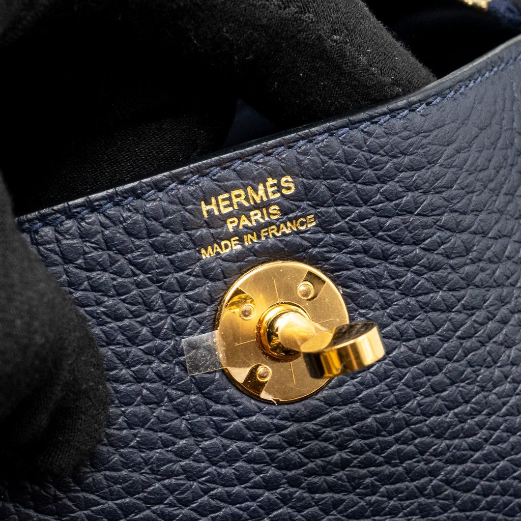 HERMES MINI LINDY CLEMENCE BLUE NUIT GHW