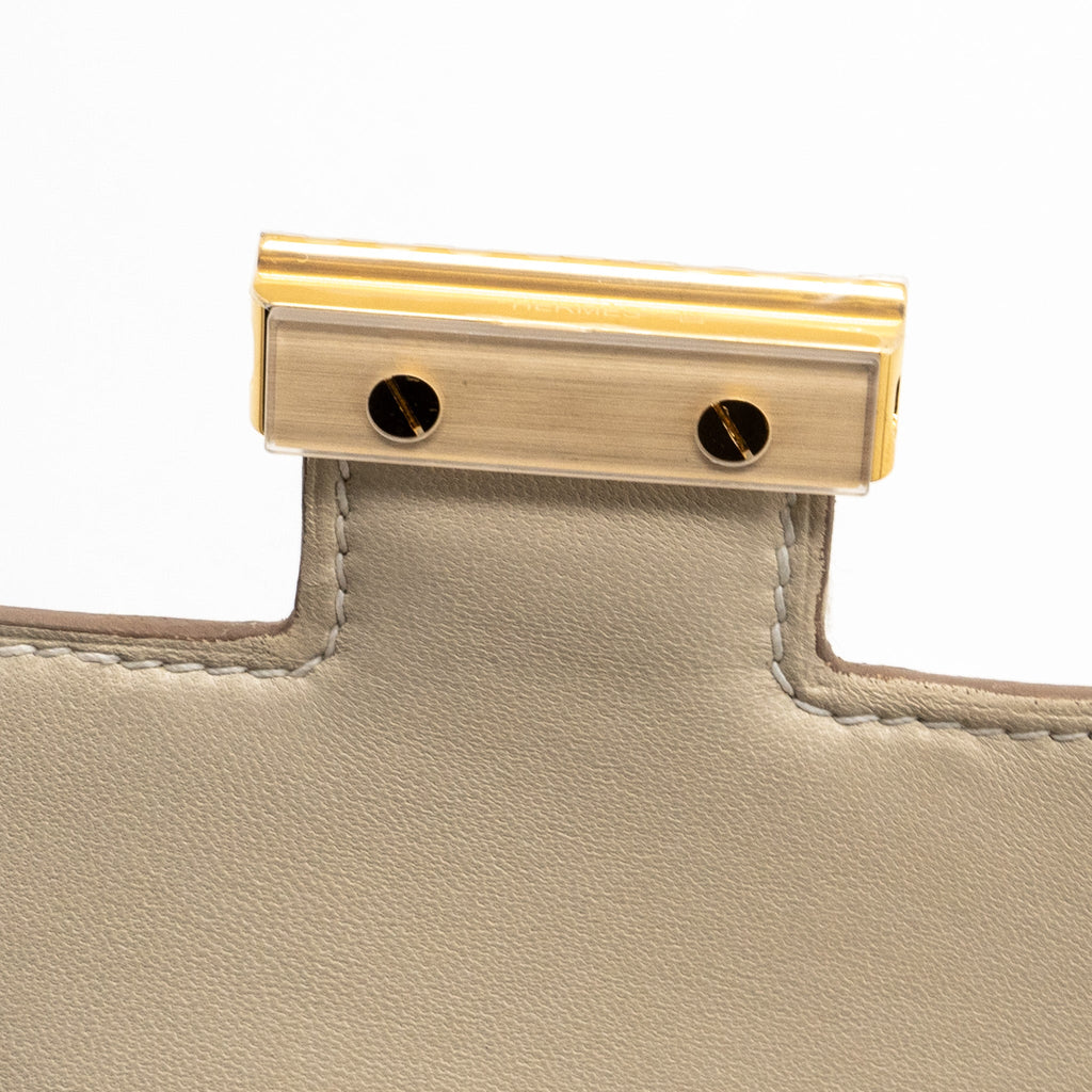 Hermes mini constance Epsom Craie GHW