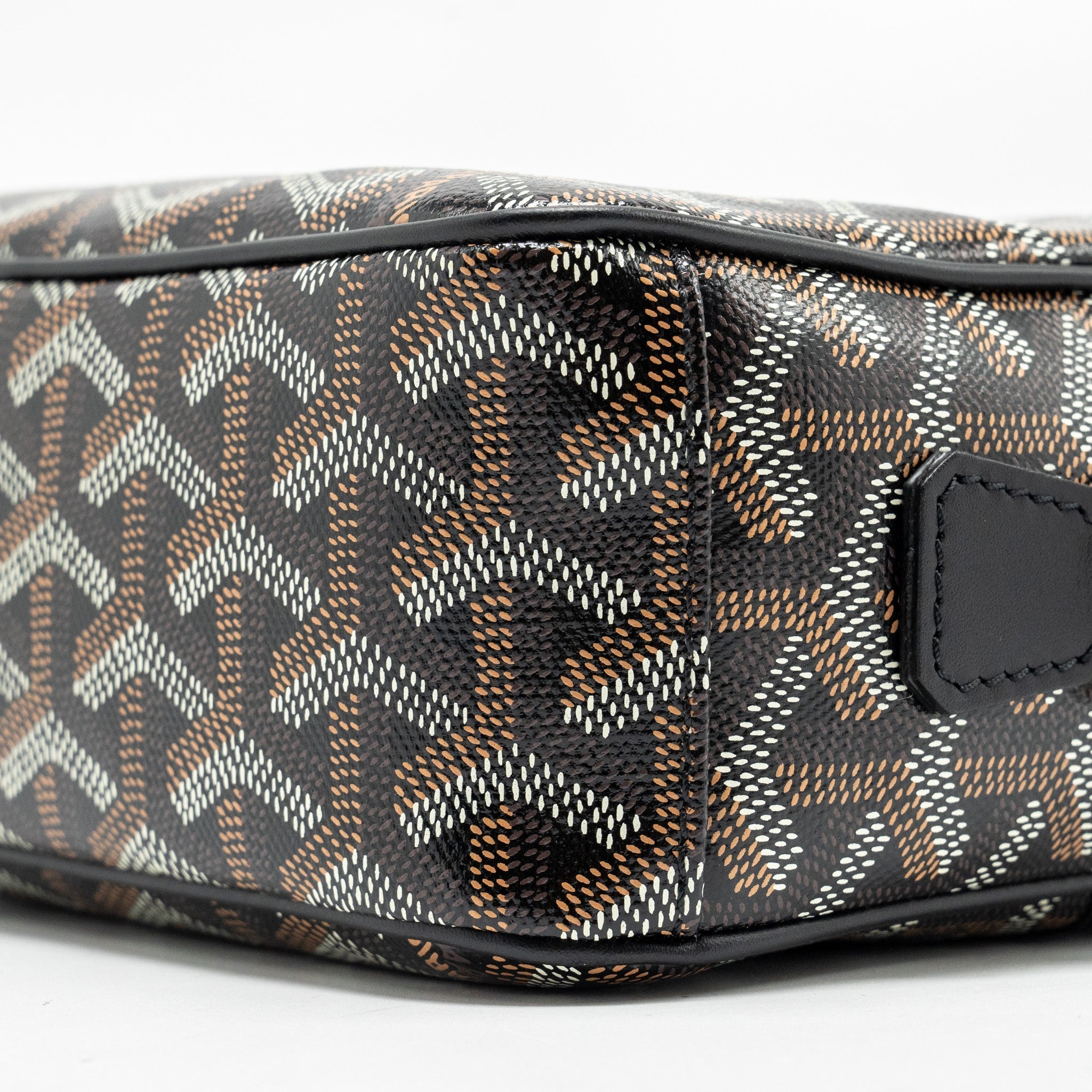 GOYARD CAP VERT PM CROSSBODY BAG GOYARDINE CANVAS/LEATHER BLACK SHW
