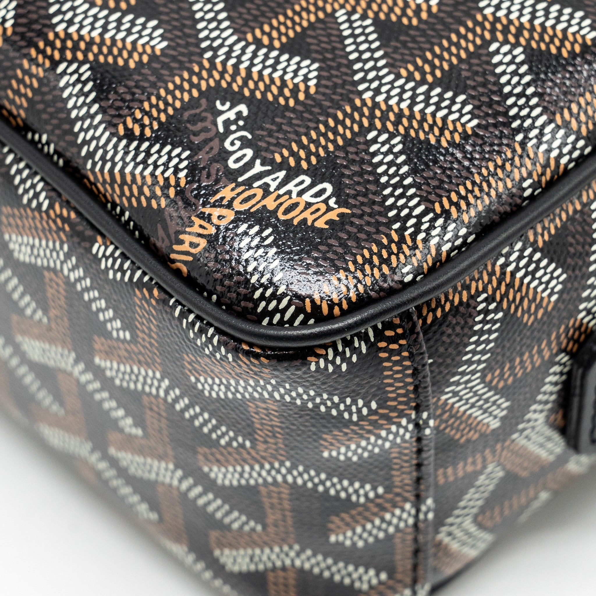 GOYARD CAP VERT PM CROSSBODY BAG GOYARDINE CANVAS/LEATHER BLACK SHW