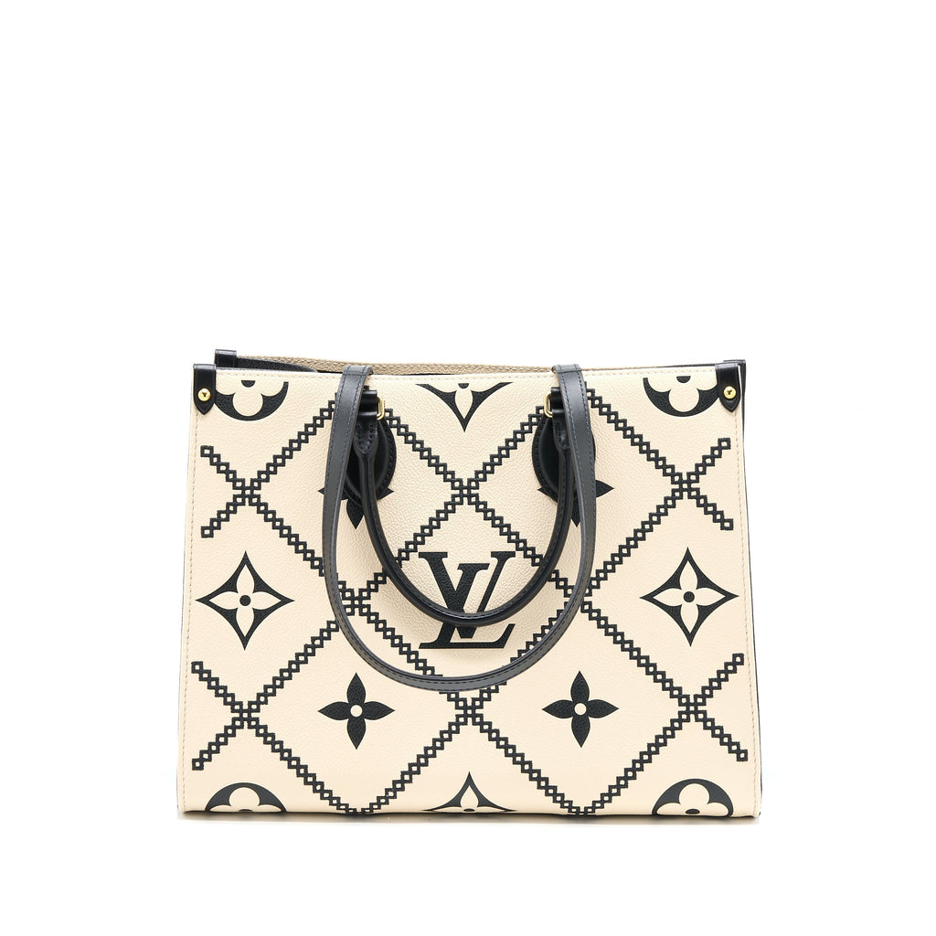 LOUIS VUITTON ONTHEGO MM EMPREINTE CREAM/ BLACK GHW (NEW VERSION)