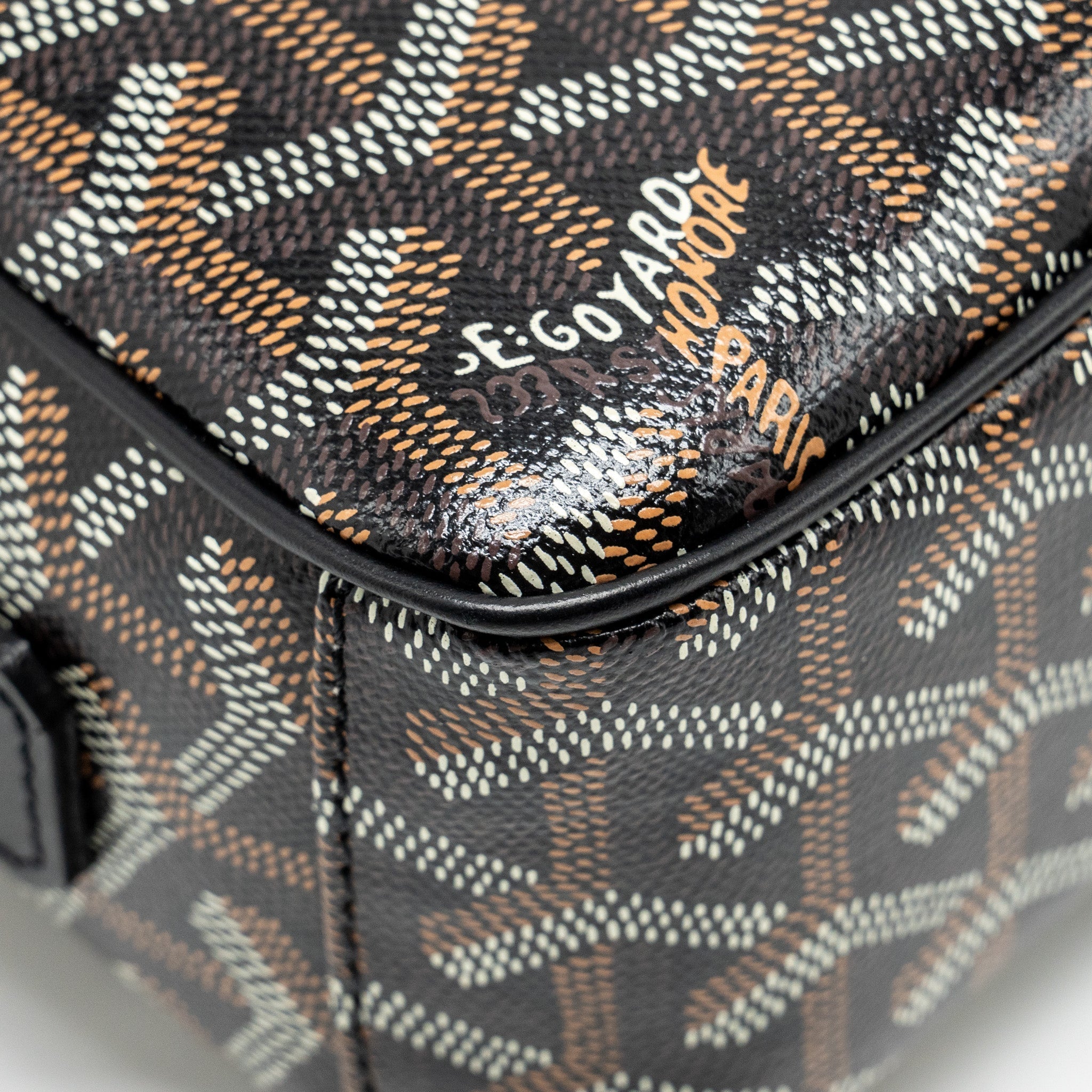 GOYARD CAP VERT PM CROSSBODY BAG GOYARDINE CANVAS/LEATHER BLACK SHW