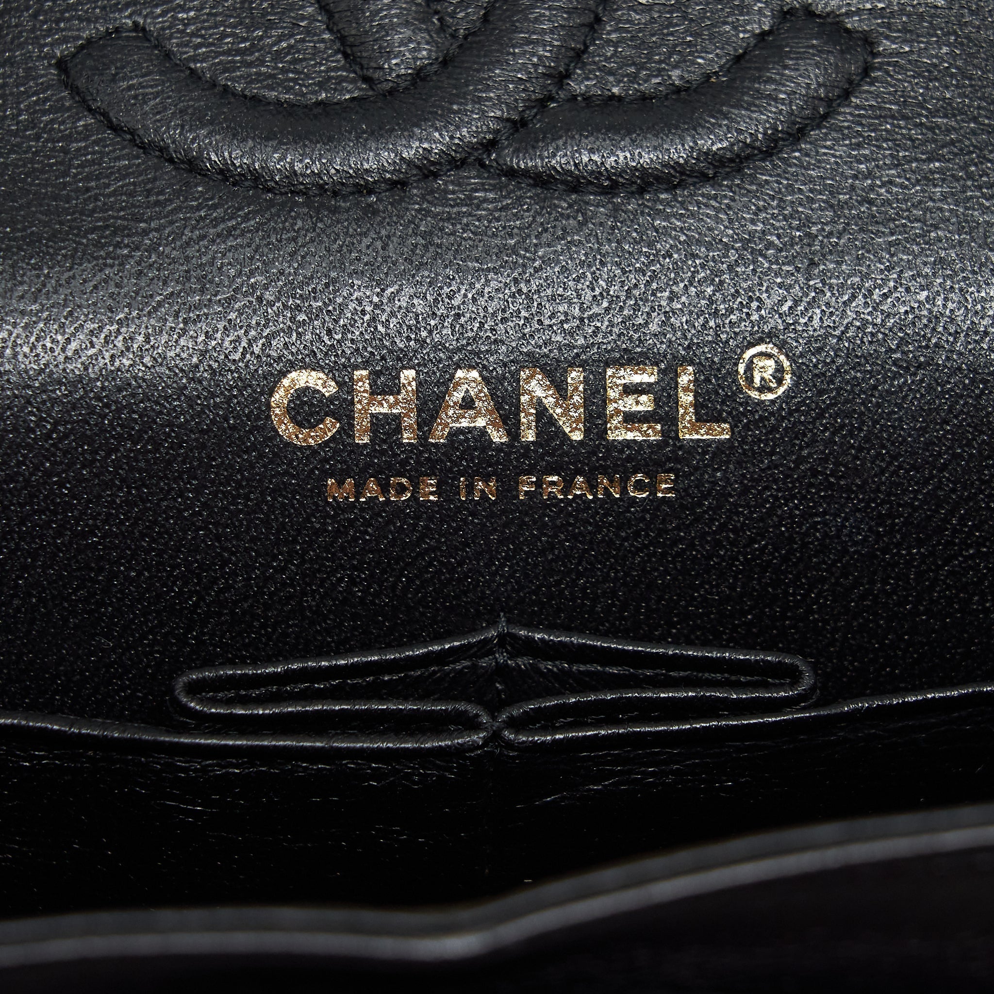 CHANEL SMALL CLASSIC DOUBLE FLAP BAG CHEVRON LAMBSKIN BLACK GHW