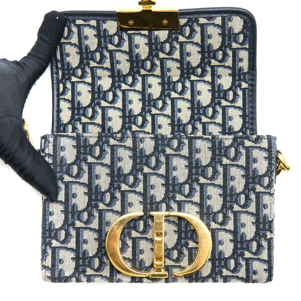 DIOR 30 MONTAIGNE BOX BLUE DIOR OBLIQUE JACQUARD GHW