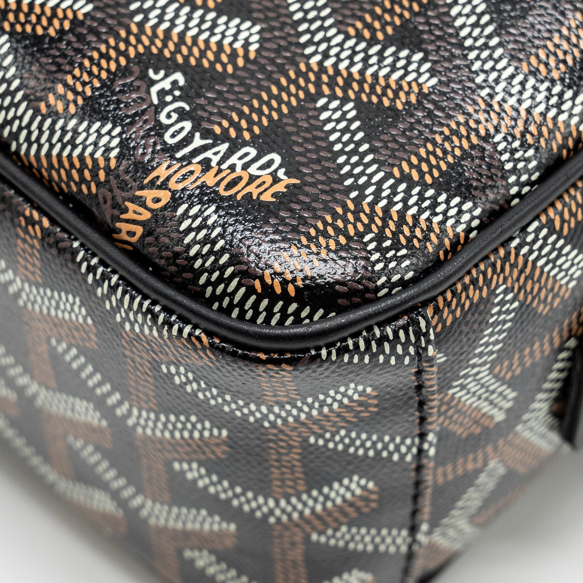 GOYARD CAP VERT PM CROSSBODY BAG GOYARDINE CANVAS/LEATHER BLACK SHW