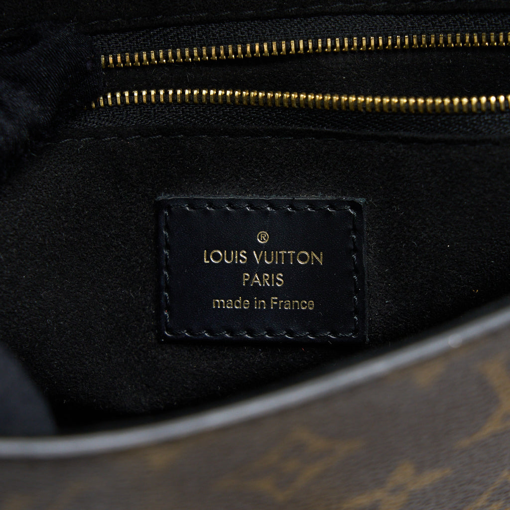 LOUIS VUITTON ONE HANDLE FLAP BAG MM MONOGRAM CANVAS/BLACK GHW