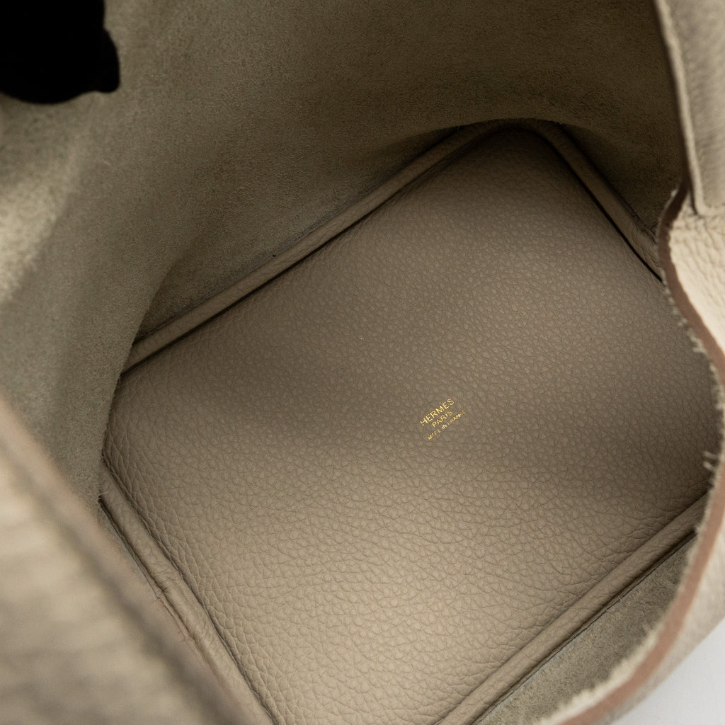 HERMES PICOTIN 22 LOCK BAG CLEMENCE BETON GHW