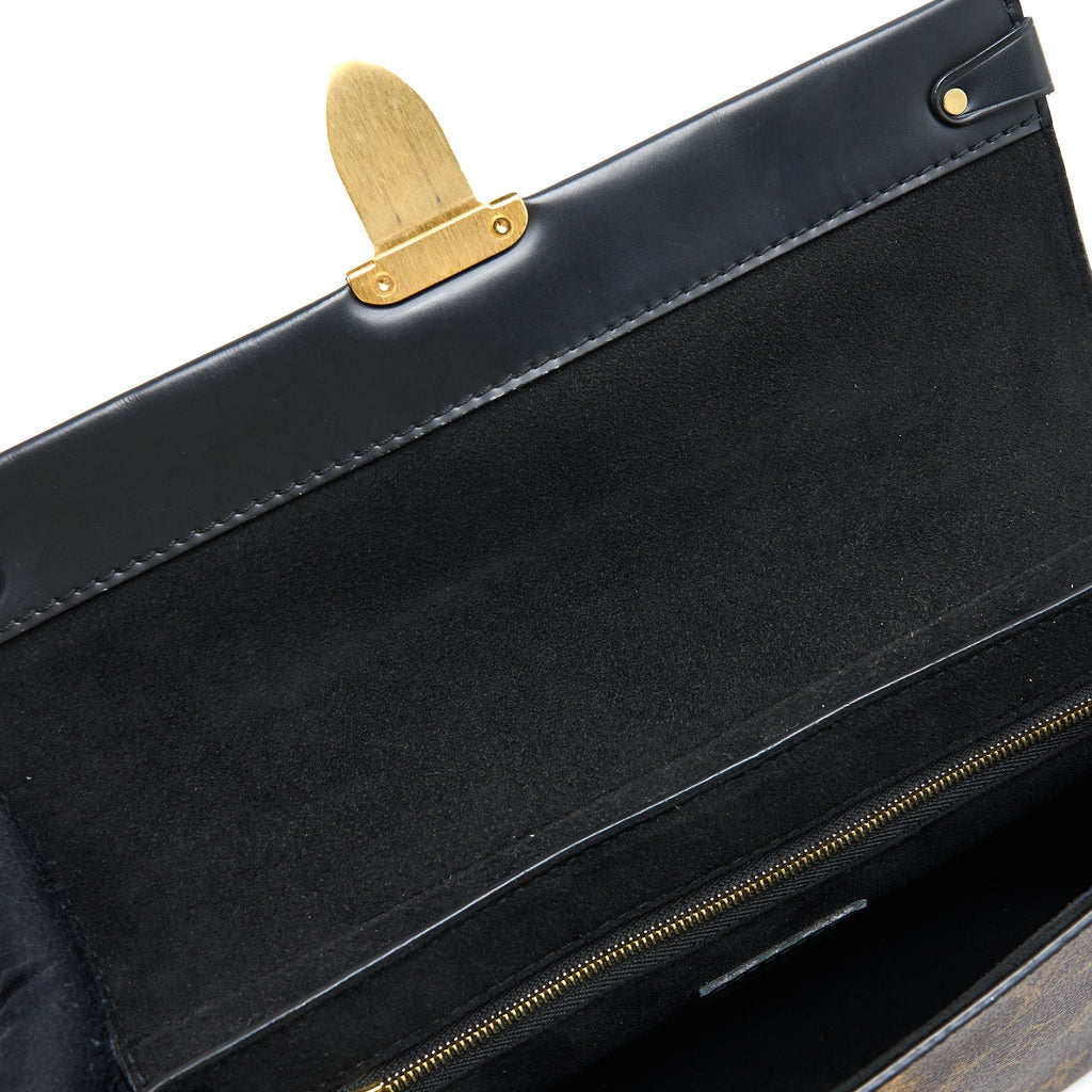LOUIS VUITTON ONE HANDLE FLAP BAG MM MONOGRAM CANVAS/BLACK GHW