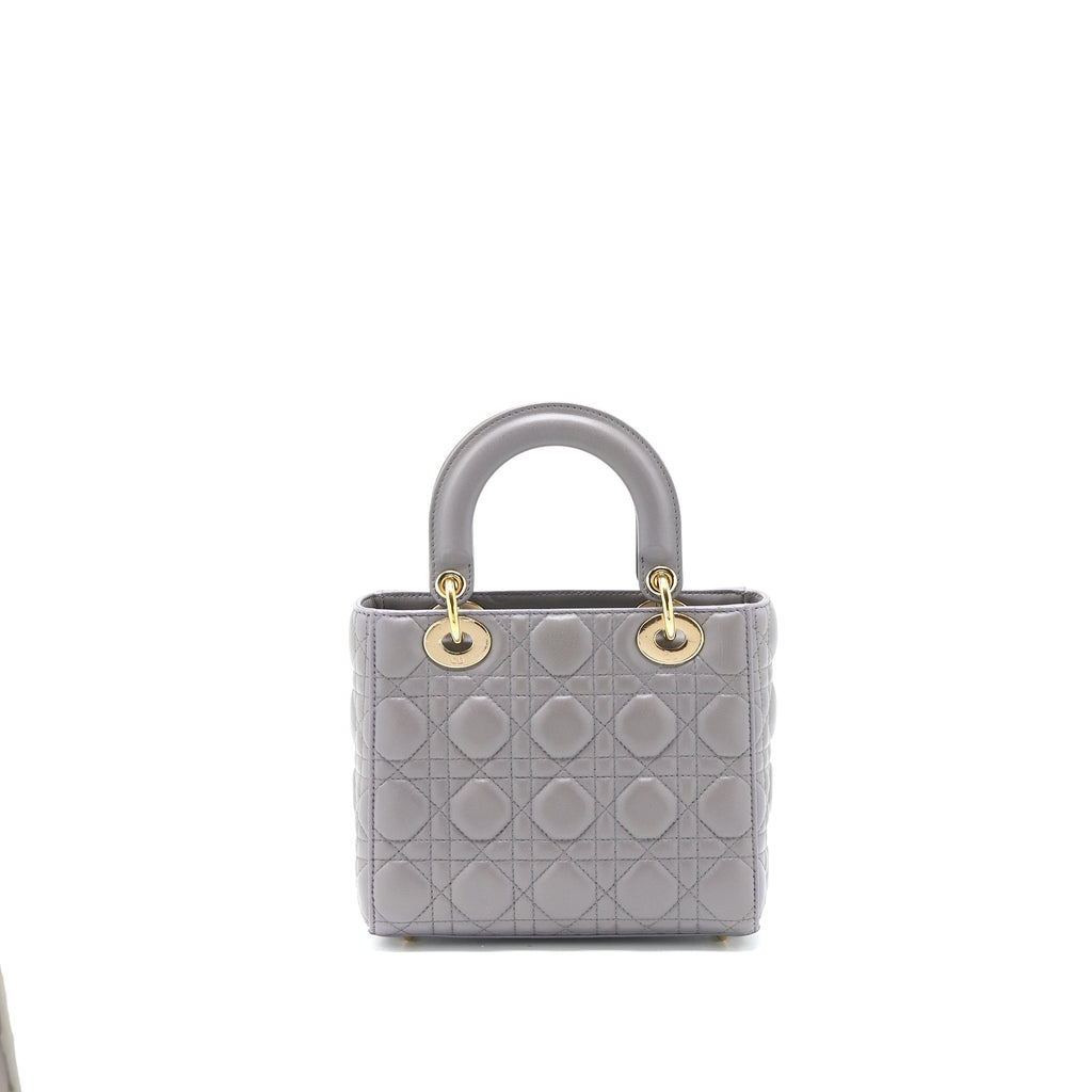DIOR SMALL LADY DIOR MY ABCDIOR LAMBSKIN GREY LGHW