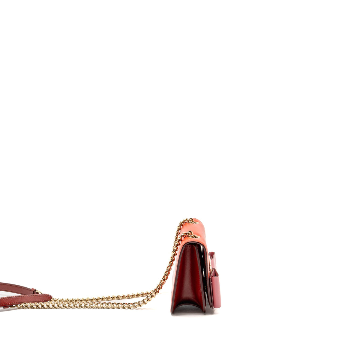 Salvatore Ferragamo Vara Bow Bag Red/Pink and Oversize Gancini Wallet Black Calfskin GHW (Sell in Set)